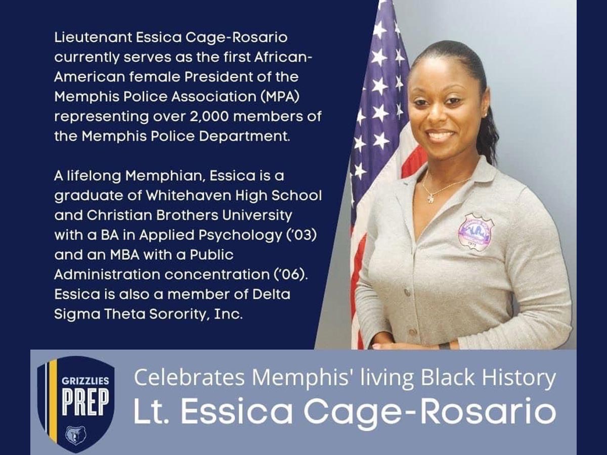 Grizzlies Prep celebrates Memphis' living black history: Lt. Essica Cage-Rosario